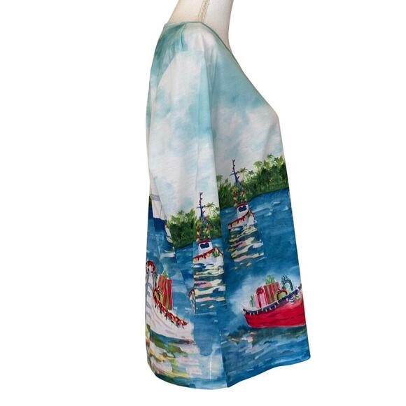 Coral Bay nautical holiday top, large, coastal, artsy, eclectic, whimsical - Picture 2 of 4
